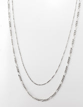 שרשרת כסף 2 שרשראות מחוברות דגם ונציה וחוליות אורך 38/40 ס"מ מוכסף